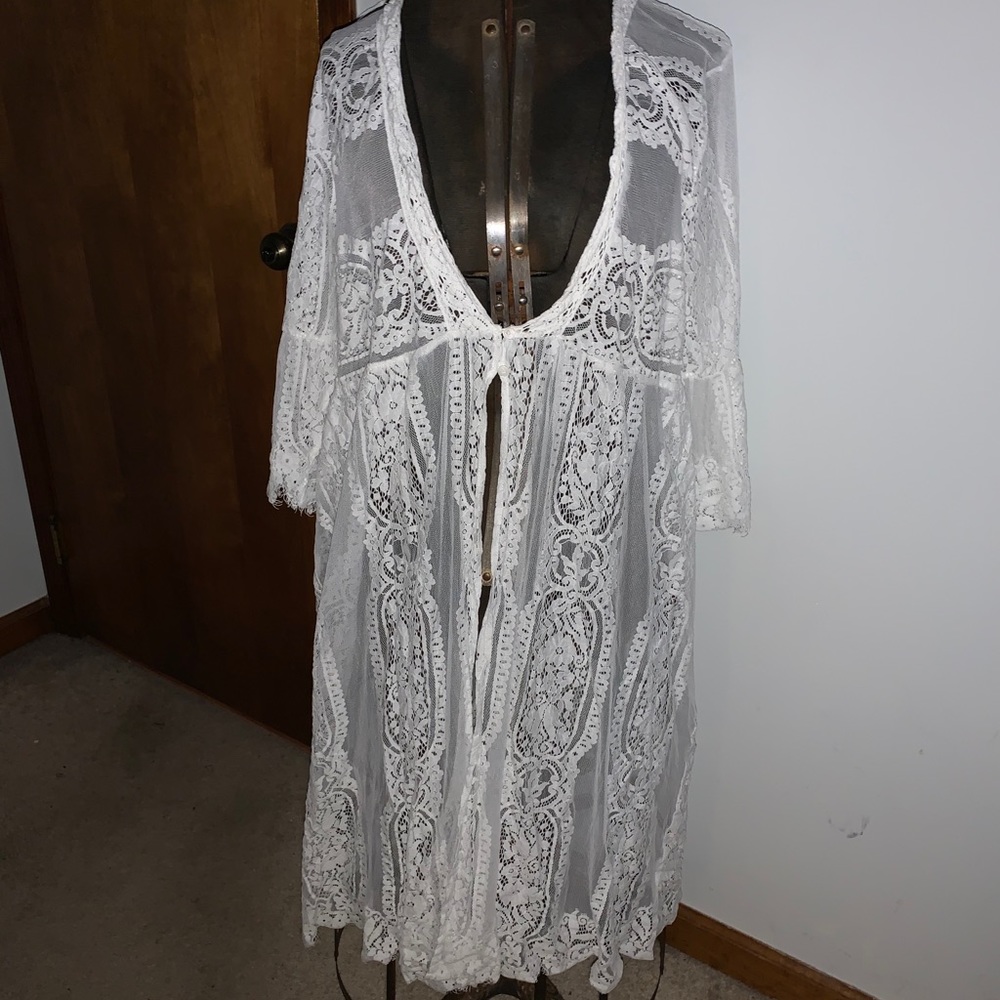 White lace coverup